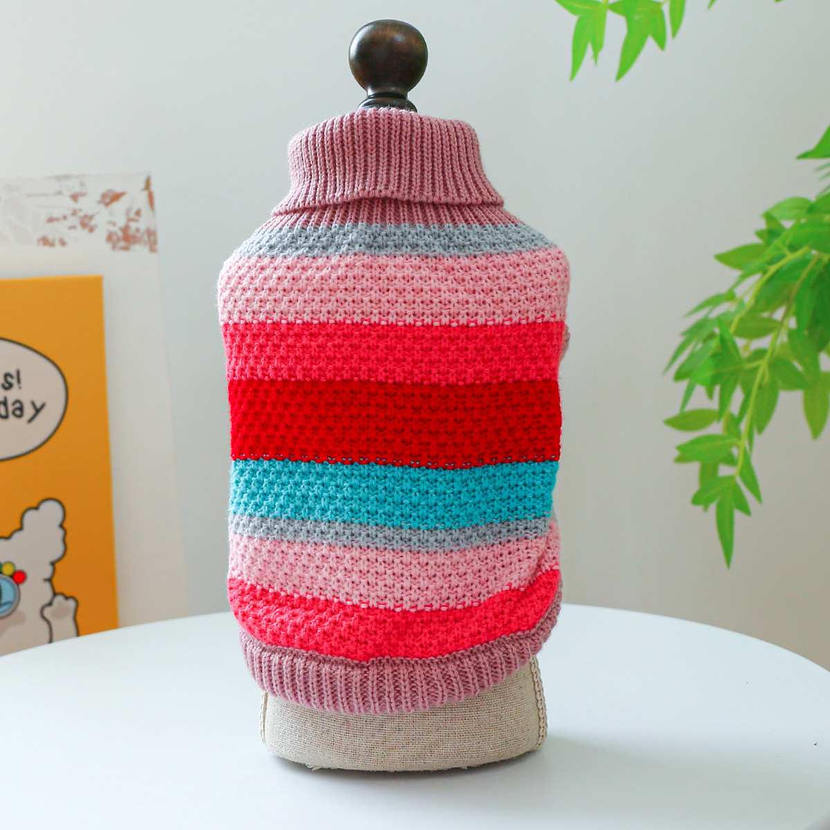 Sudadera cómoda de rayas coloridas para mascotas — imagen 11