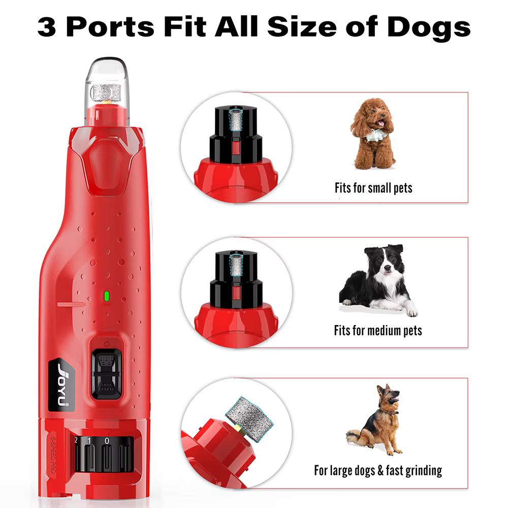 Dog Nail Grinder Dustproof with 2 LED Light - Super Quiet Powerful 6-Speed Nail Trimmer File for Small Medium Large Dogs Dog Acc — image 6