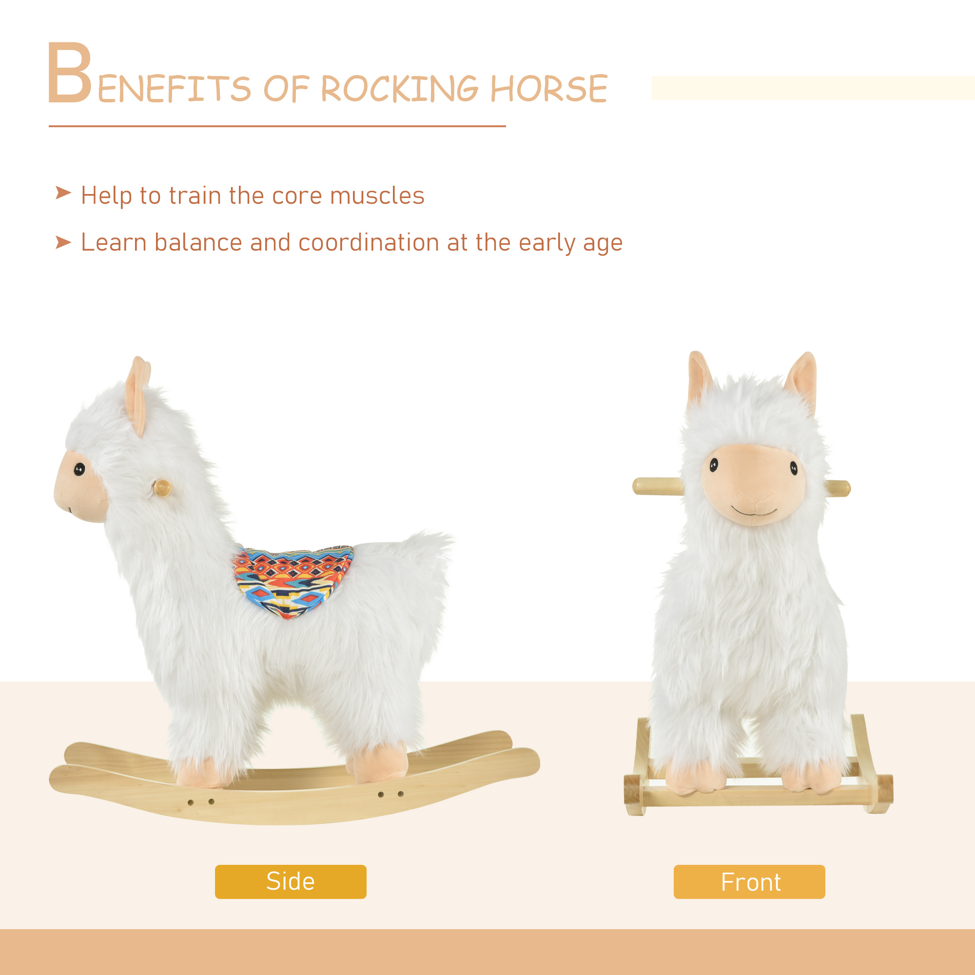 Caballo de Roca para Niños en forma de Llama, Suave y Colorido para Crianzas de 3+ Años — imagen 3