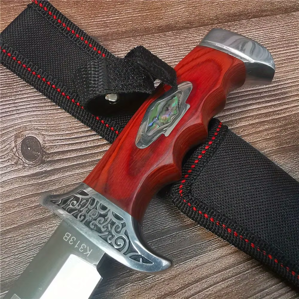 265mm 9CR18MOV Stainless Steel Fixed Blade Knife - High Hardness Camping, Hunting, Outdoor Survival Knife with Sheat — image 5