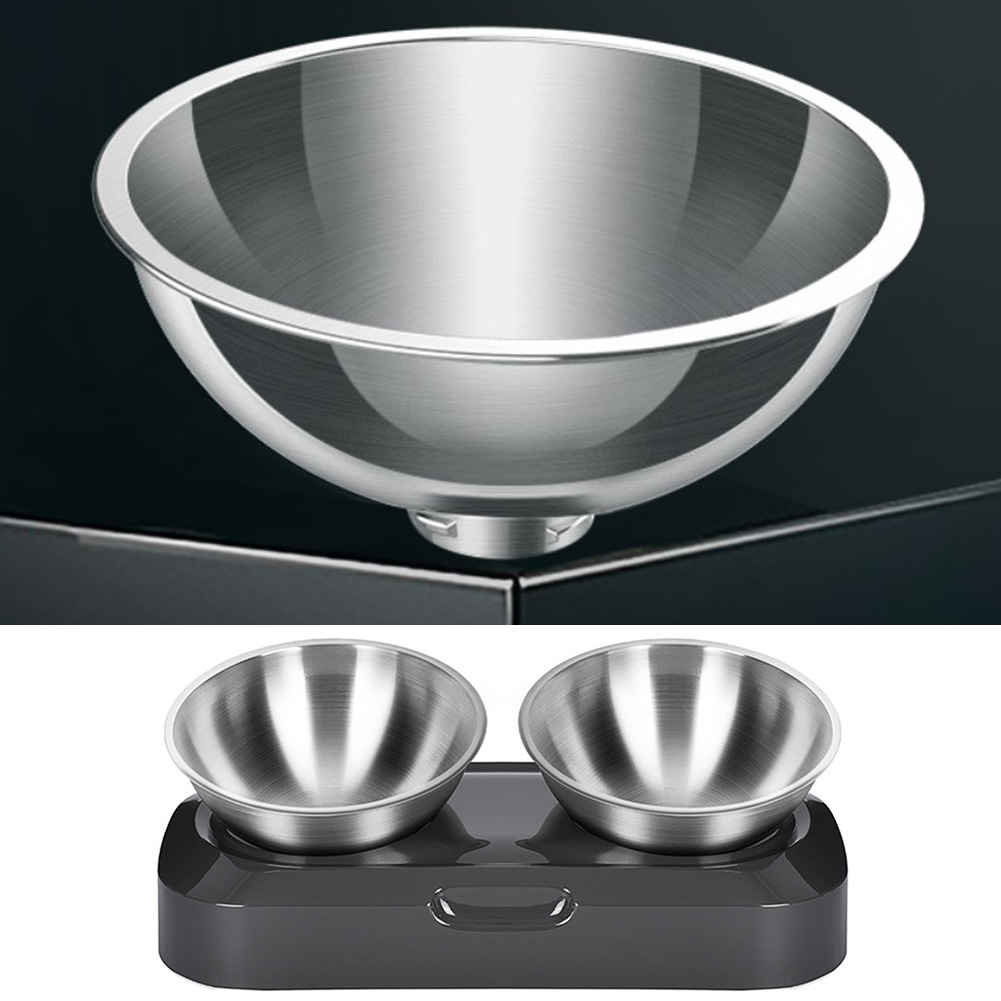Pet Bowl Feeder Cat Bowl Pet Stainless Steel Dog Bowl Adjustable Inclined Cat Bowl Inclined Water Bowl — image 4