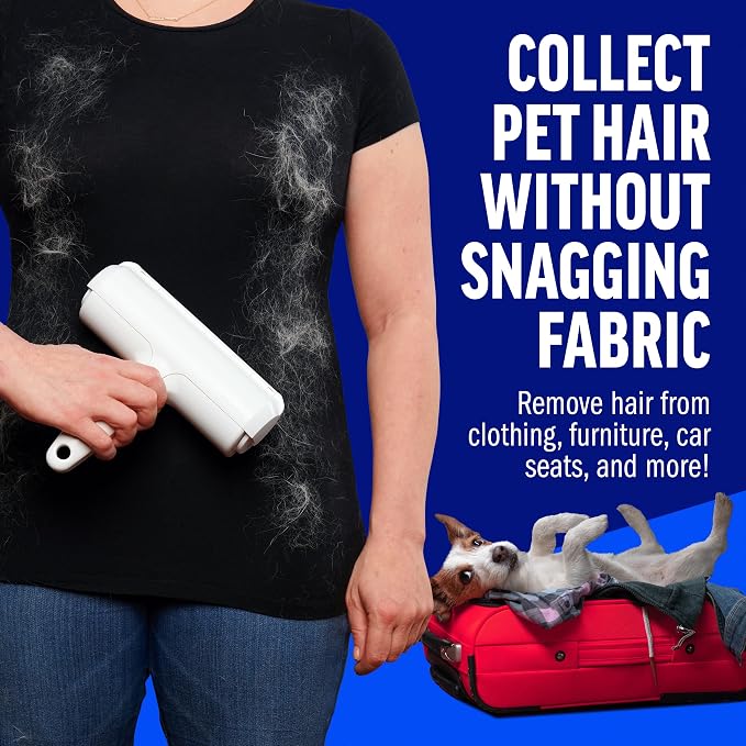 Reusable Pet Hair Remover Roller, Portable Lint Roller For Cat And Dog Hair On Furniture, Couch, Carpet, Car, Rugs And Bedding — image 5