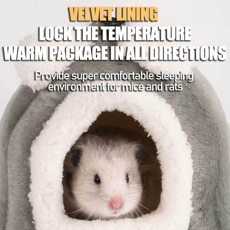 Guinea Pig Bed Hamster Soft Warm Bed Winter Pet Toy Hamster Cage House Hanging House Bed Animal Mice Rat Nest — image 2