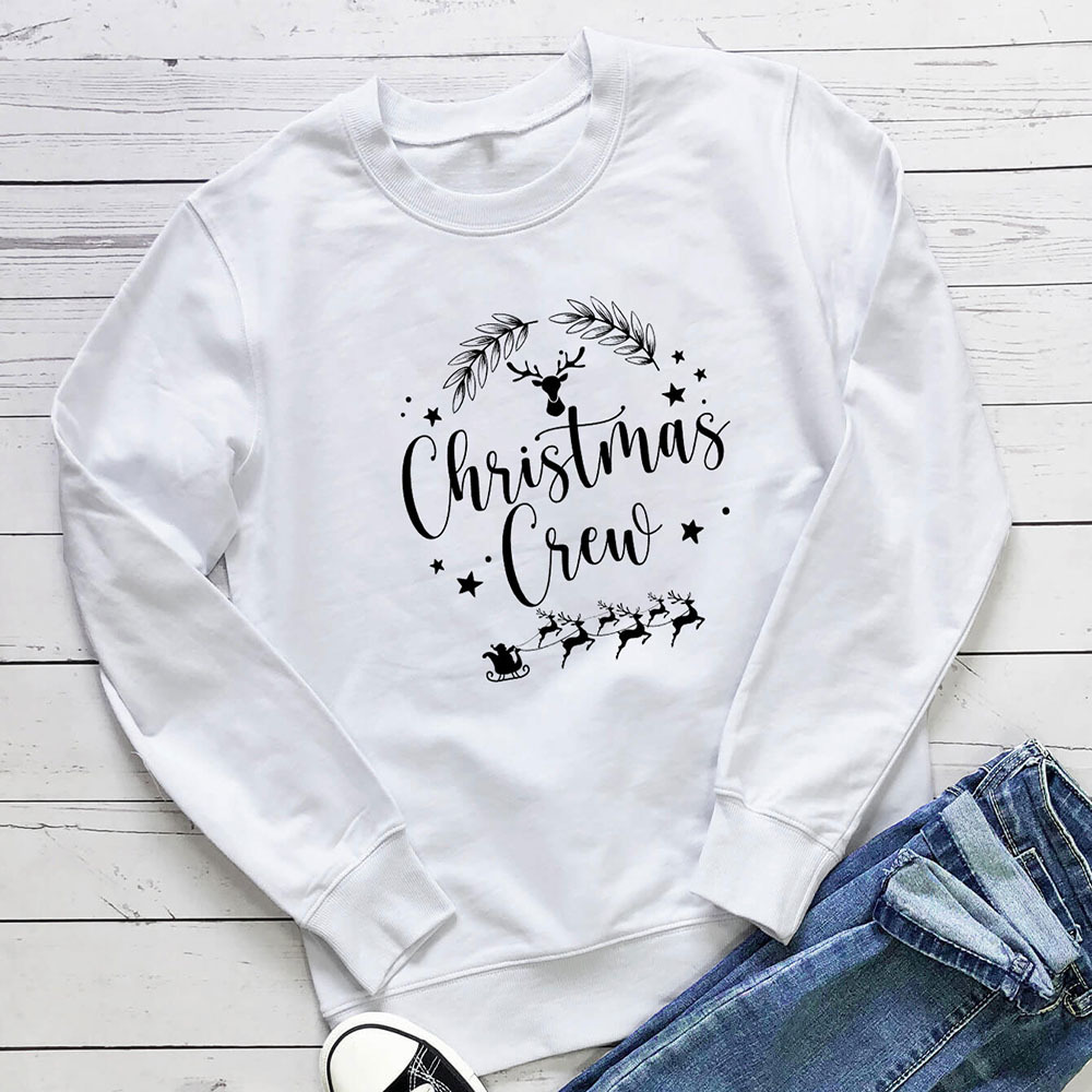 Christmas reindeer print hoodie with letters — image 4