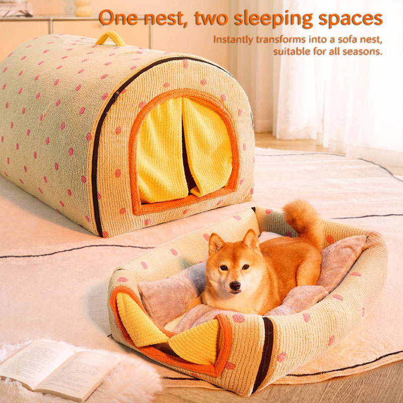 Multifunctional Pet House: Heated Winter Tent Bed for Cats & Large Dogs with Storage Drawers & Washable Cushion — image 8