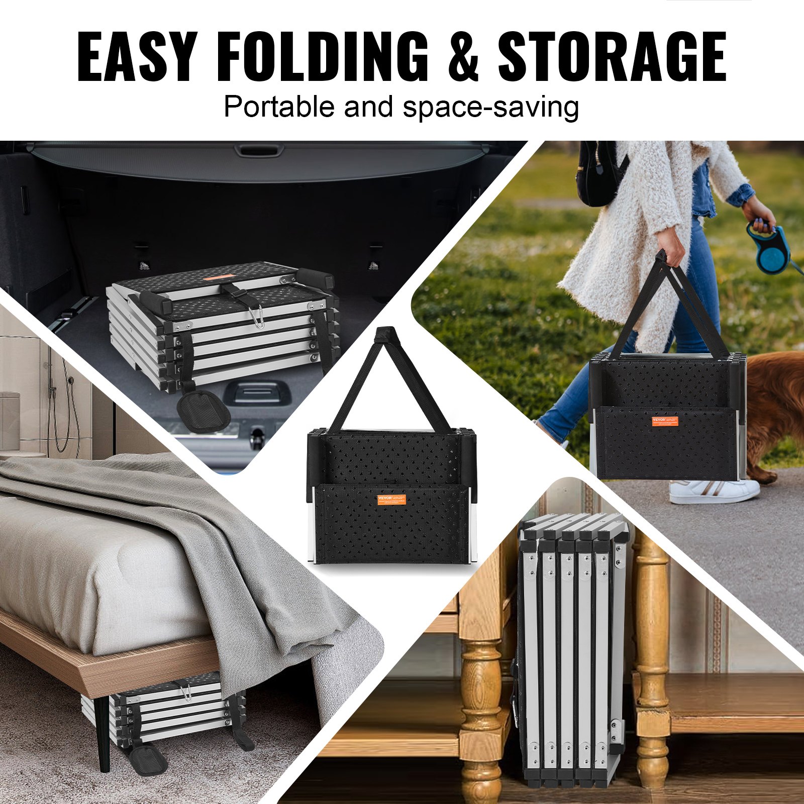 Dog Stair For Cars 5-step Folding Dog Steps Aluminum Loads Up To 150 Lbs — imagen 5
