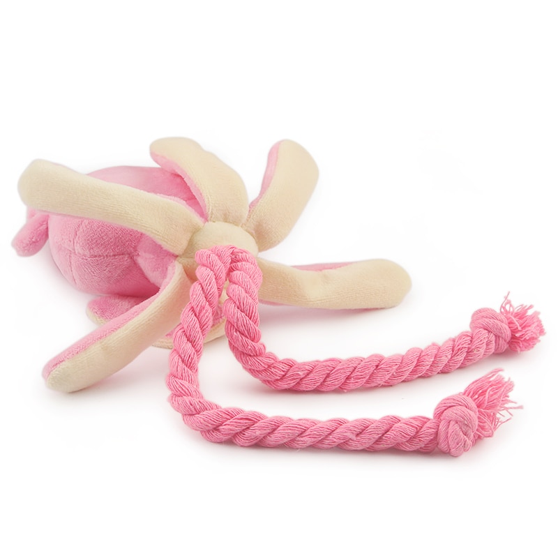 Juguete de Pulpo Cómico para Perros Pequeños con Sonido y Látigo en Rosa para Gatos — imagen 5