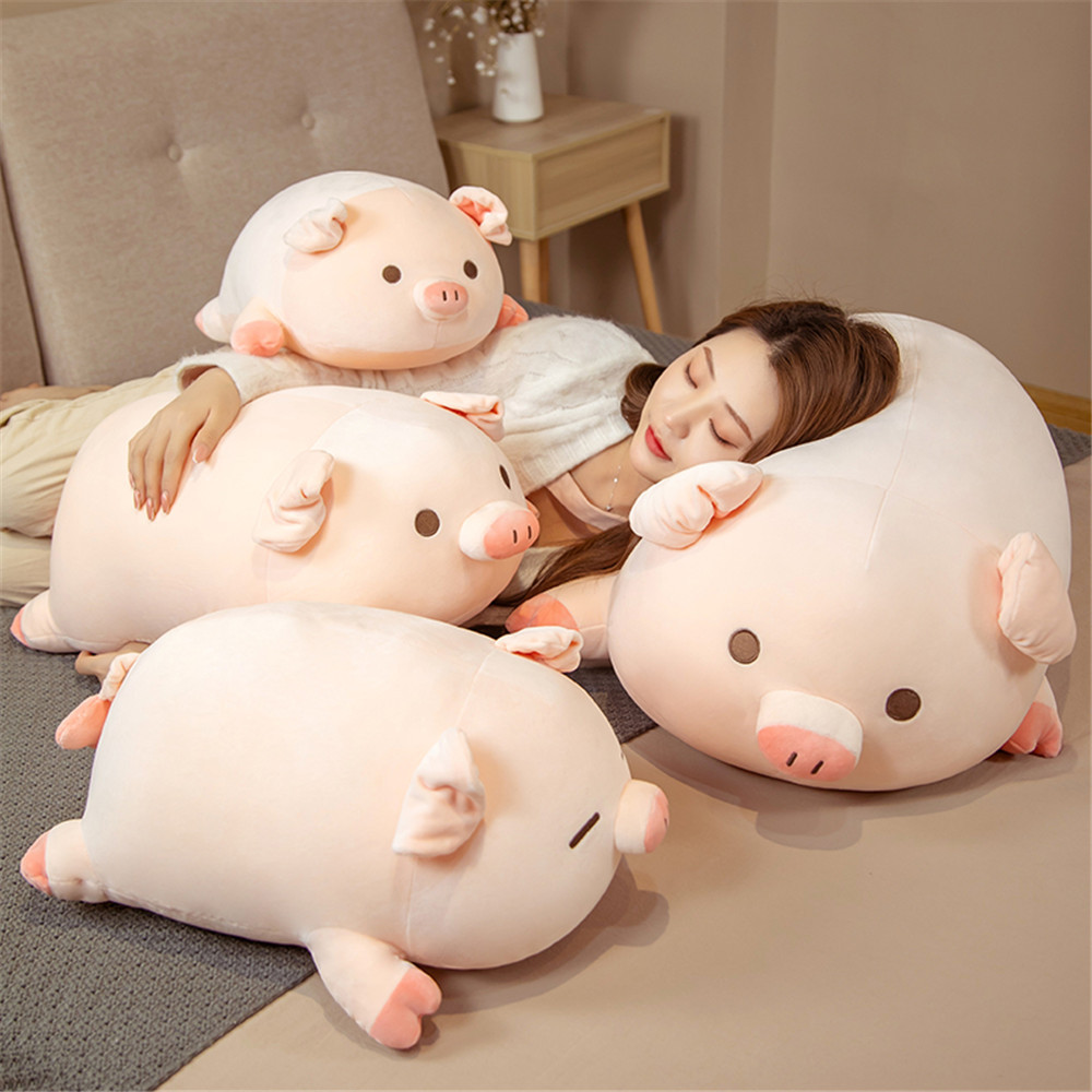 Muñeca de Peluche Cariñosa Cerdo Bobo Muñeca de Cojín Rosa para Niñas Durmiendo — imagen 1