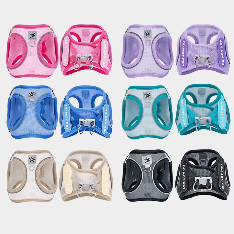 Dog Harness with Mood Patches–Reflective No-Pull Vest, Breathable Air Mesh for Small Dogs Adjustable Soft Padded Walking Lead — image 5