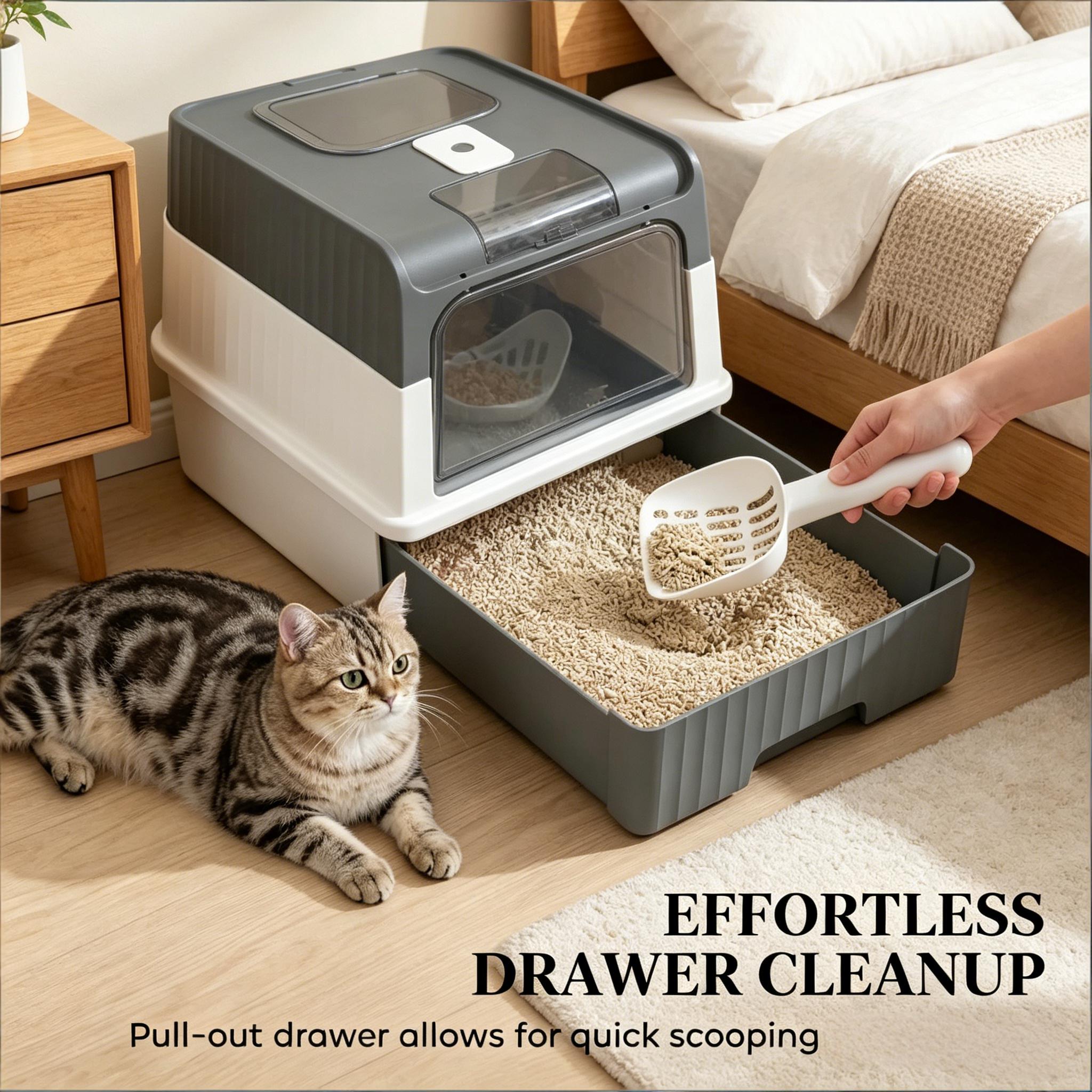 Compact Cat Litter Box, Fully Enclosed Litter Box, Pet Litter Box — image 8