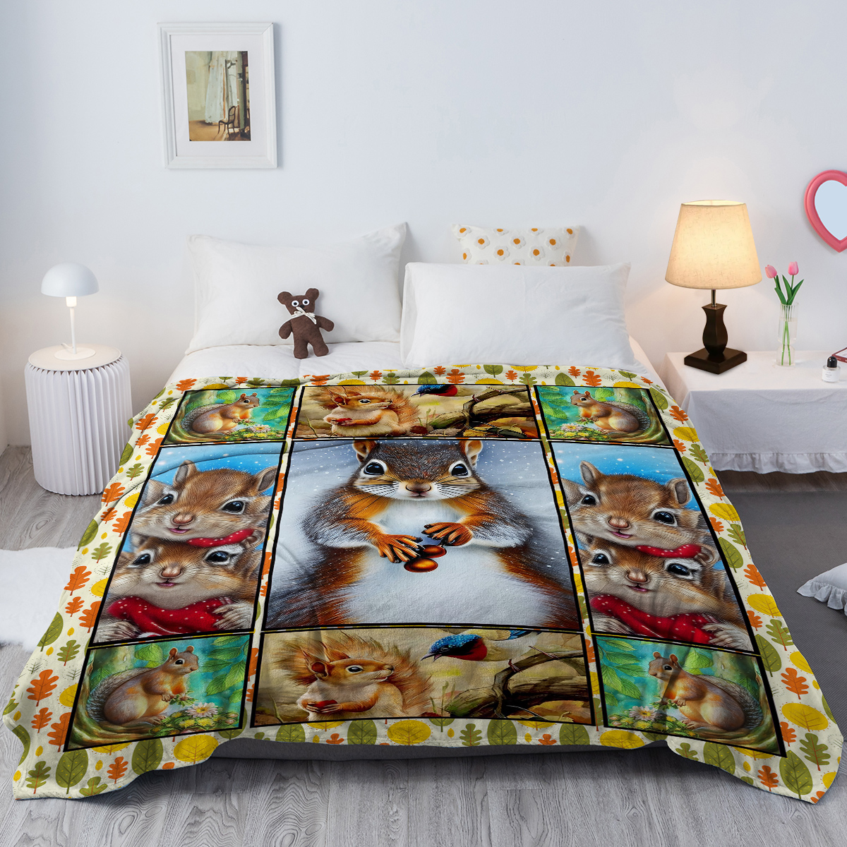 Cute Cartoon Squirrel Printed Blanket, Soft And Skin Friendly Casual Blanket, Cover Blanket, Multi Scene Warm Decorative Blanket, Suitable For All Seasons — image 6