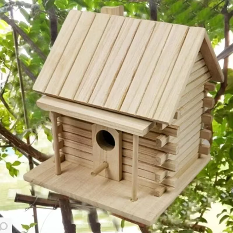 Practical Bird Cage Accessories Birdhouses For Outside Wooden Bird House Nesting Box Hanging Bird Nests Home Garden Decoration — image 1
