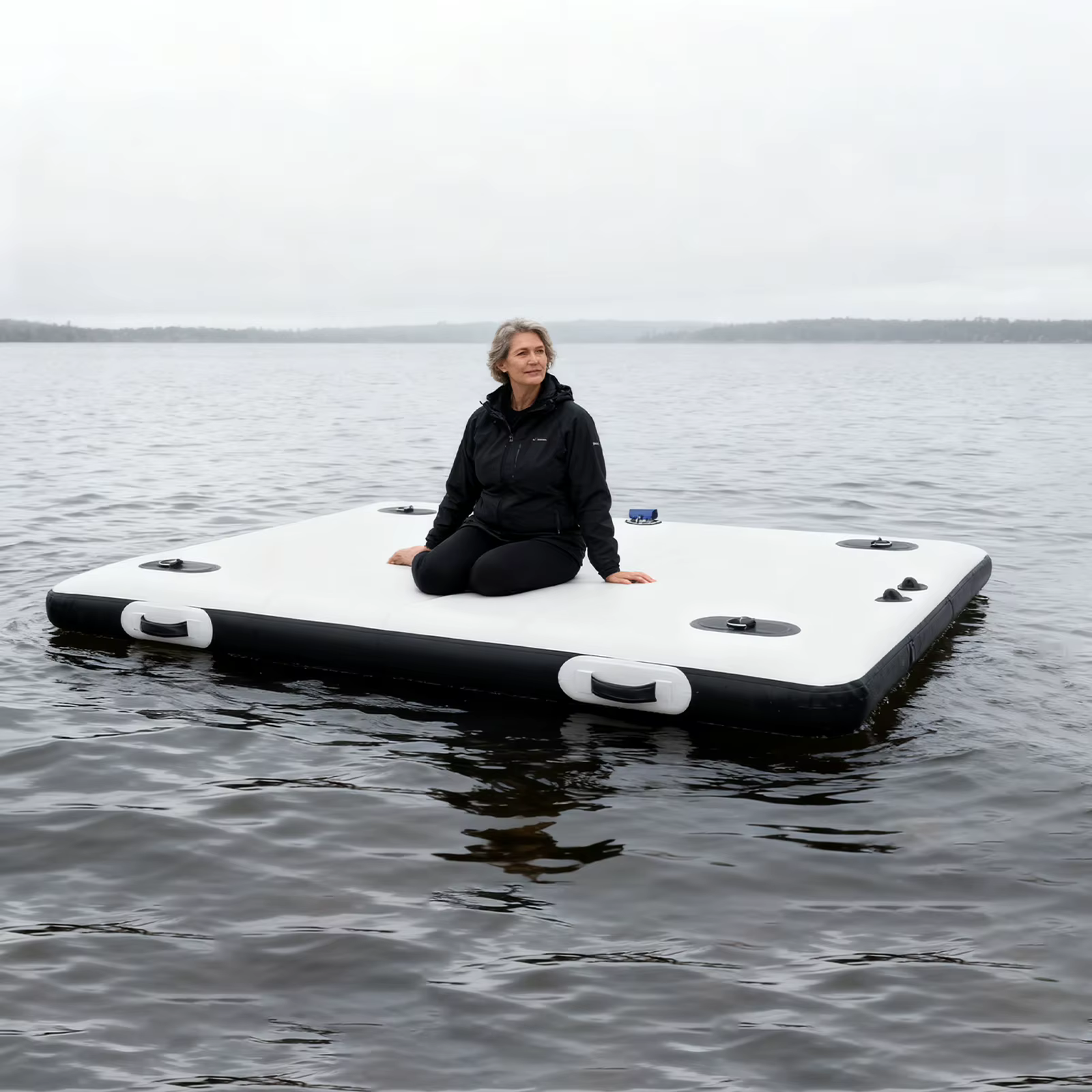 Fishing Boat for Sale, Inflatable Boat, Inflatable Floating Platform for Lake/Swimming Pool, Portable Inflatable Fishing Boat, PVC, Stainless Steel, Nylon Angling Boat, 400kg Max. Load-bearing Capacity for Leisure Craft, Photography Platform — image 2
