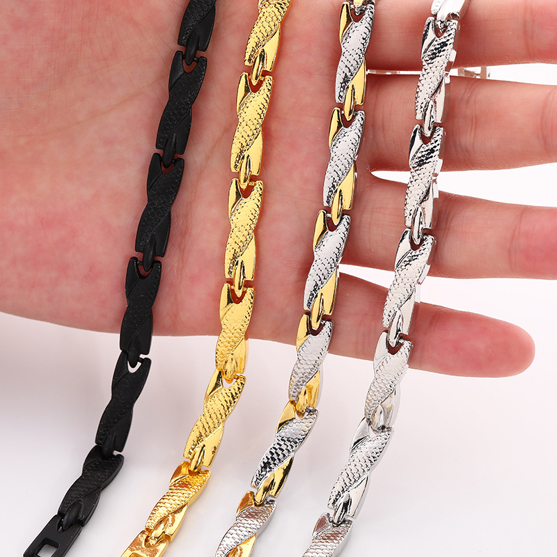 Cinturón de Oro con Diseño Dragón Geométrico para Hombre y Mujer - 7mm Ancho, Acero Inoxidable y Titanio — imagen 3