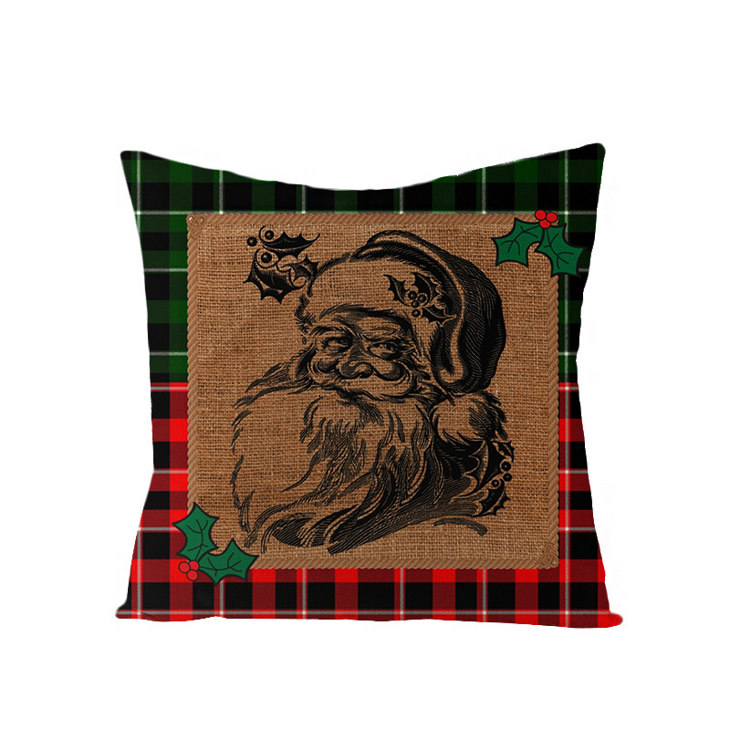 Christmas Pillow with Red Letter Elk Printed Cushion Cover and Linen Pillow Cover — image 19