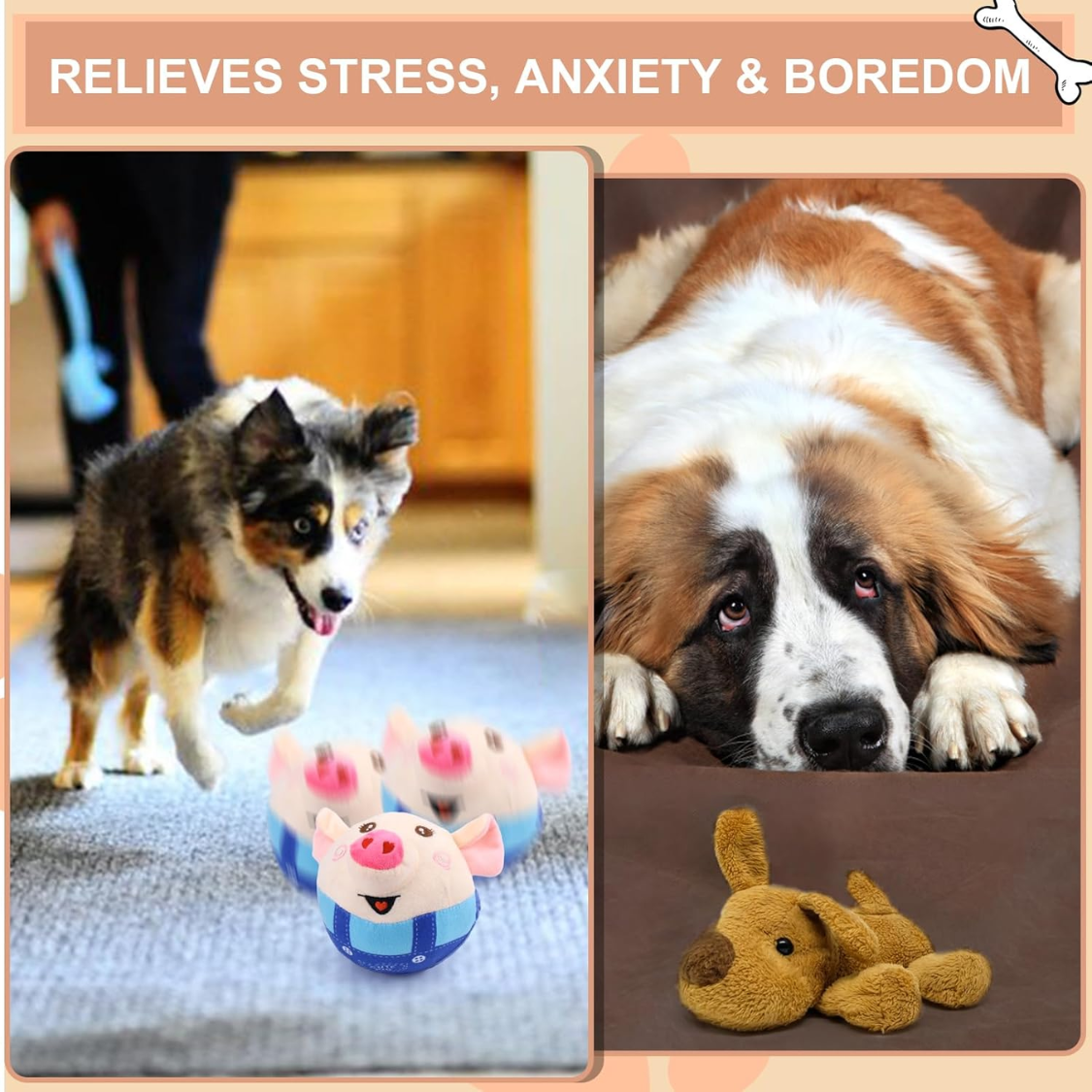 Interactive Dog Toys Pig, Jumping Squeaky Dog Toys With Recording And Music Modes, Rechargeable Moving Dog Chew Toys — image 6