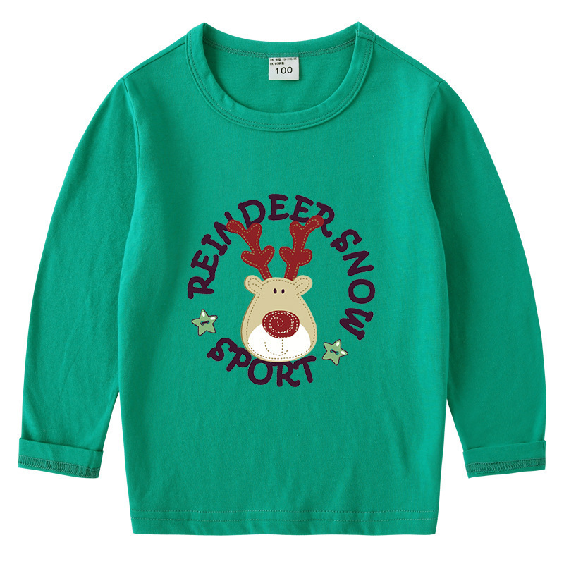 Christmas deer base T-shirt long sleeved top — image 4