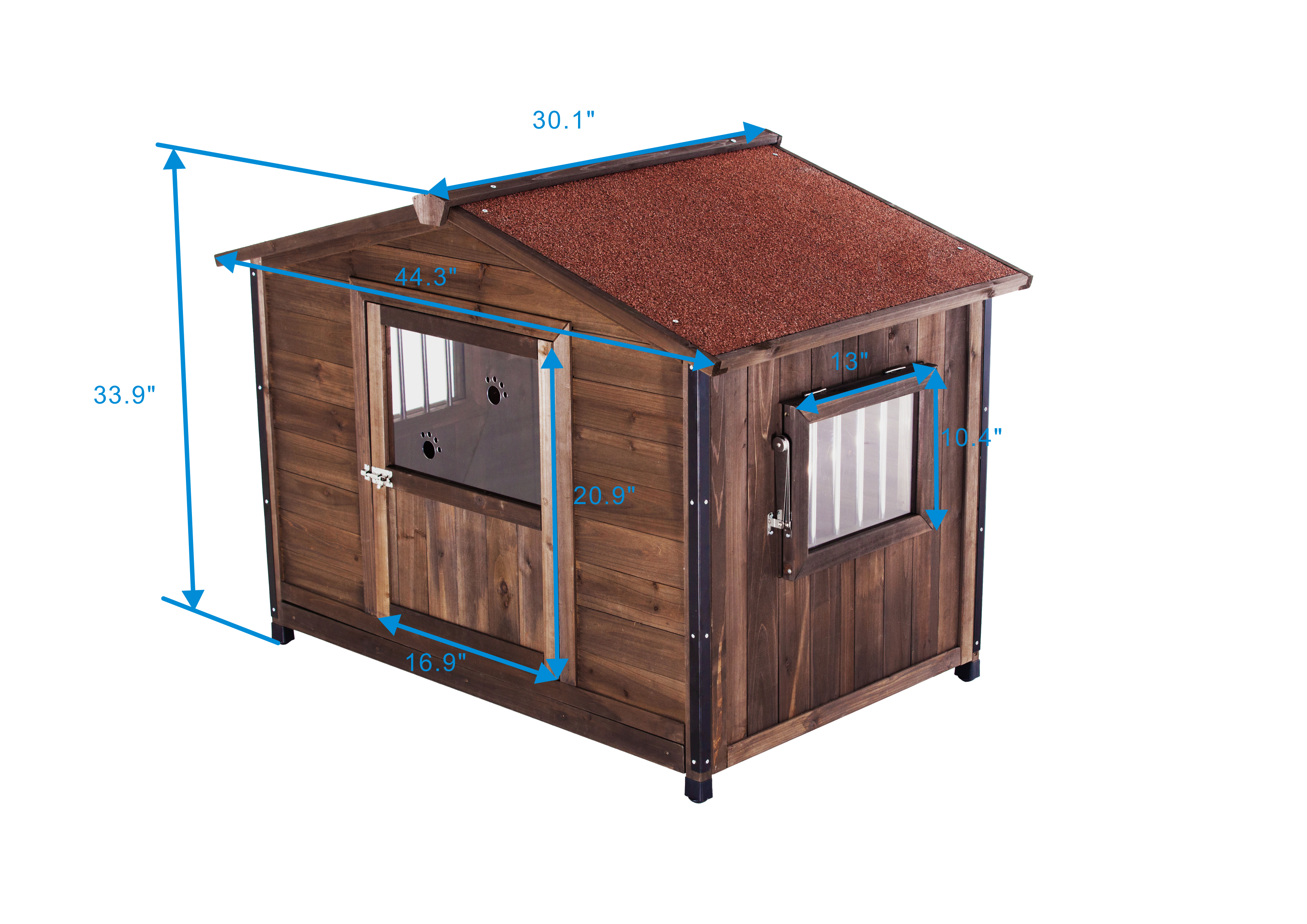 Casa de Perro Única con Estructura de Hierro, Estilo Casa de Madera Externo Grande en Forma de Cabina — imagen 2