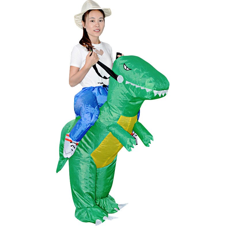 Hot Kids Adult Inflatable Funny Cute Cartoon Dinosaur Rider Festival Halloween Dress Party Costume — image 5
