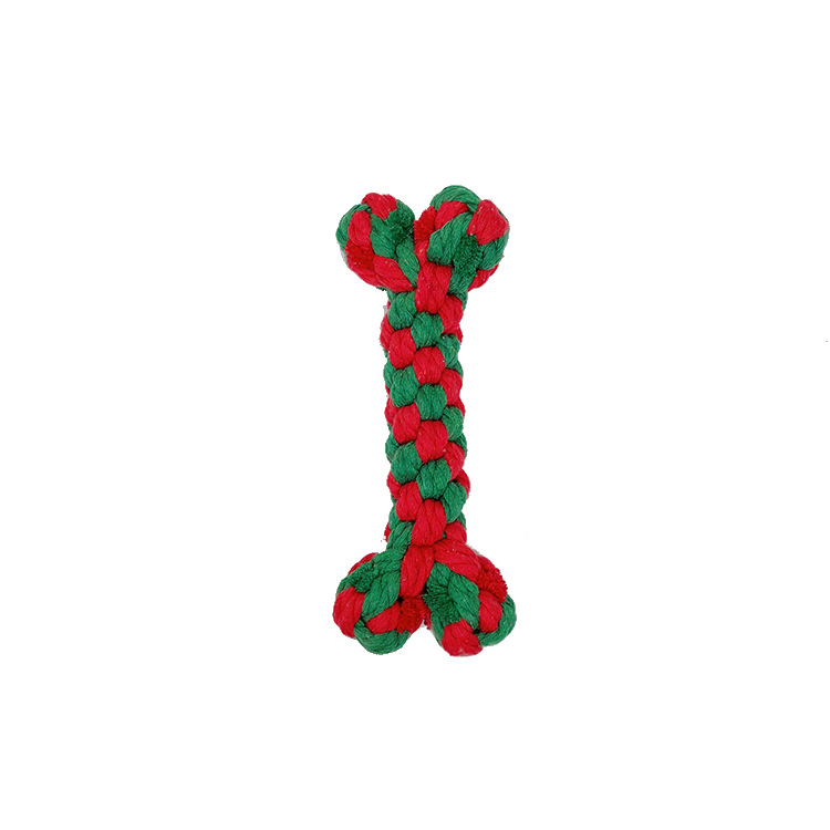Christmas pet toy gift set dog teeth grinding bite resistant cotton rope hand woven — image 4