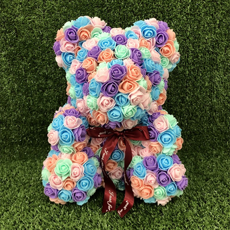 Creative Tanabata Valentine's Day Simulation Flowers Bear Eternal Flowers Foam Bear Roses Bear Gift Box Hug Bear — image 5