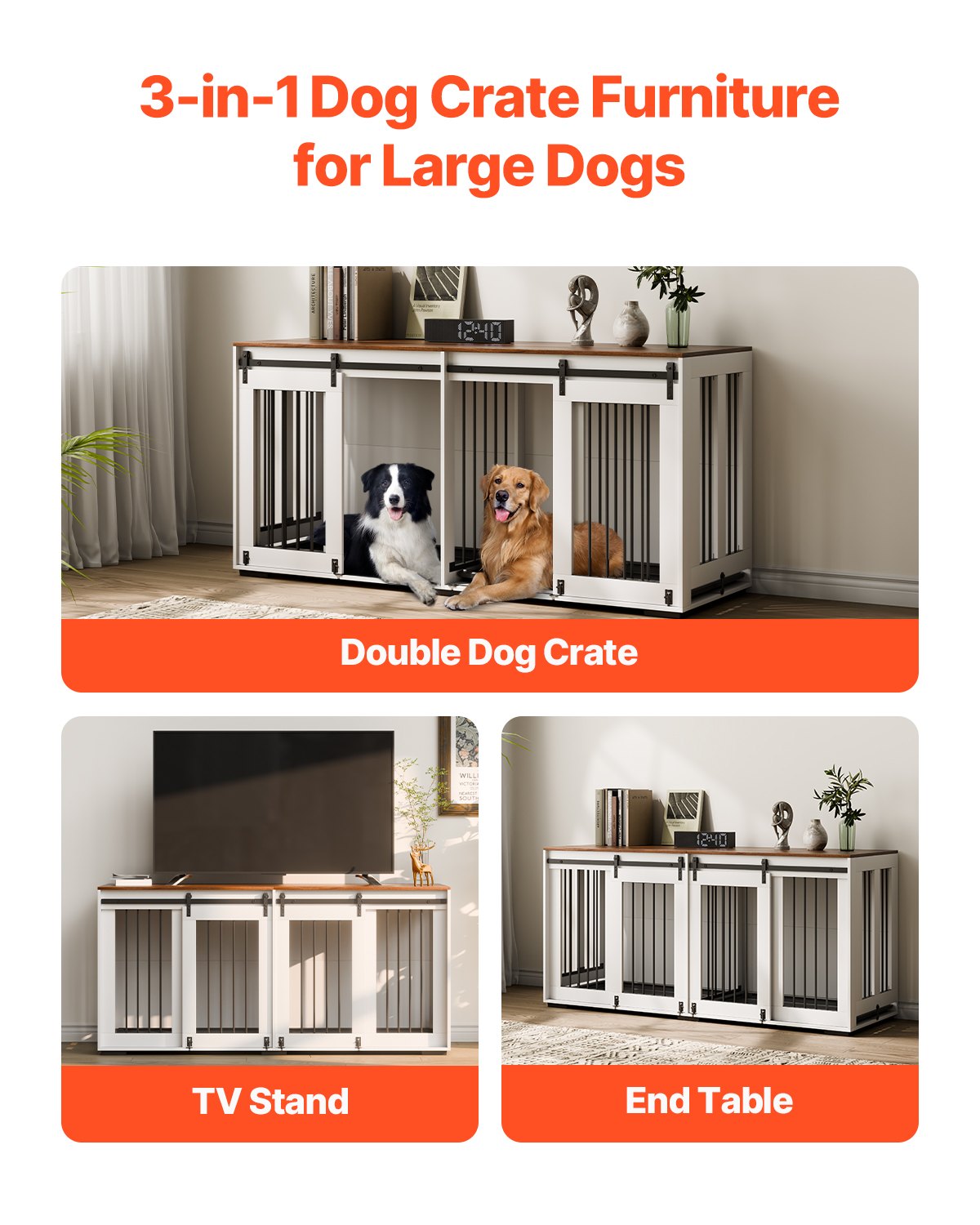 Mueble para Perro 72 Pulgadas - Caja de Madera Interior con Plataforma y Resistente — imagen 4