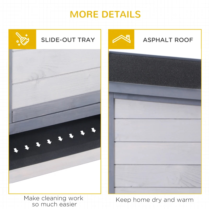 Wooden Rabbit Hutch Bunny Hutch Cage Guinea Pig With Waterproof Roof, No Leak Tray And Feeding Trough, For Rabbits, Chickens, Ducks — imagen 7