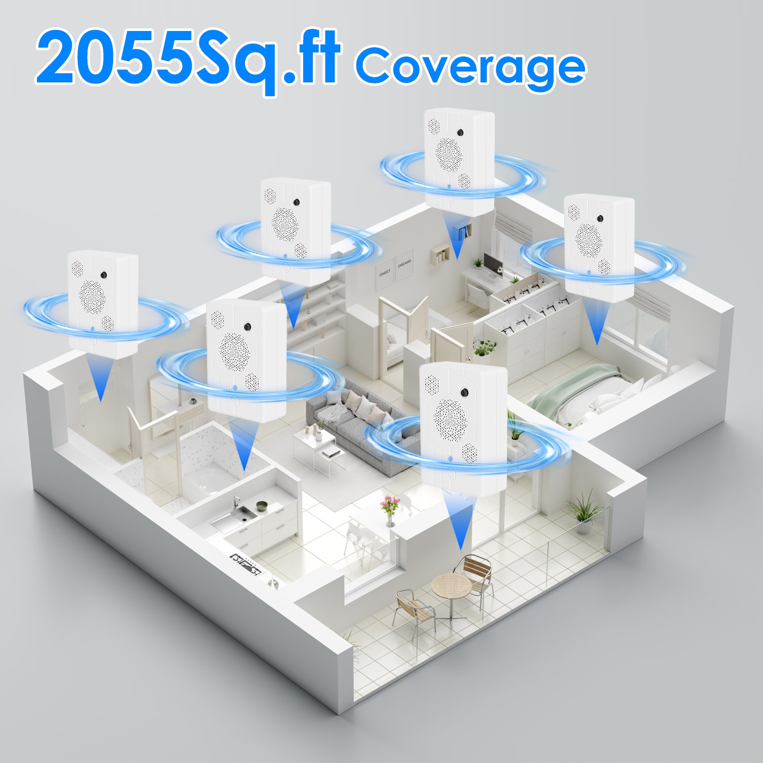 Paquete de 2 Repelentes Ultrasónicos Recargables para Murciélagos 2026 Mejorados, Interior y Exterior, Disuasor de Aves, Ratones y Perros, con 3 Altavoces Ultrasónicos, para Ático, Porche, Casa — imagen 2