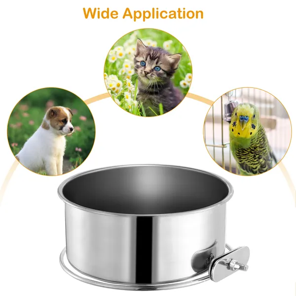 Detachable Pet Cage Food Water Bowl With Clamp Holder — image 4