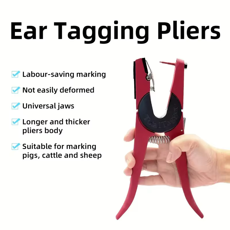 Ear Tag Pliers Livestock Animal Ear Tagging Gun Applicator For Sheep Goat Pig Cattle Rabbit Veterinary Marker Clamp Neddle