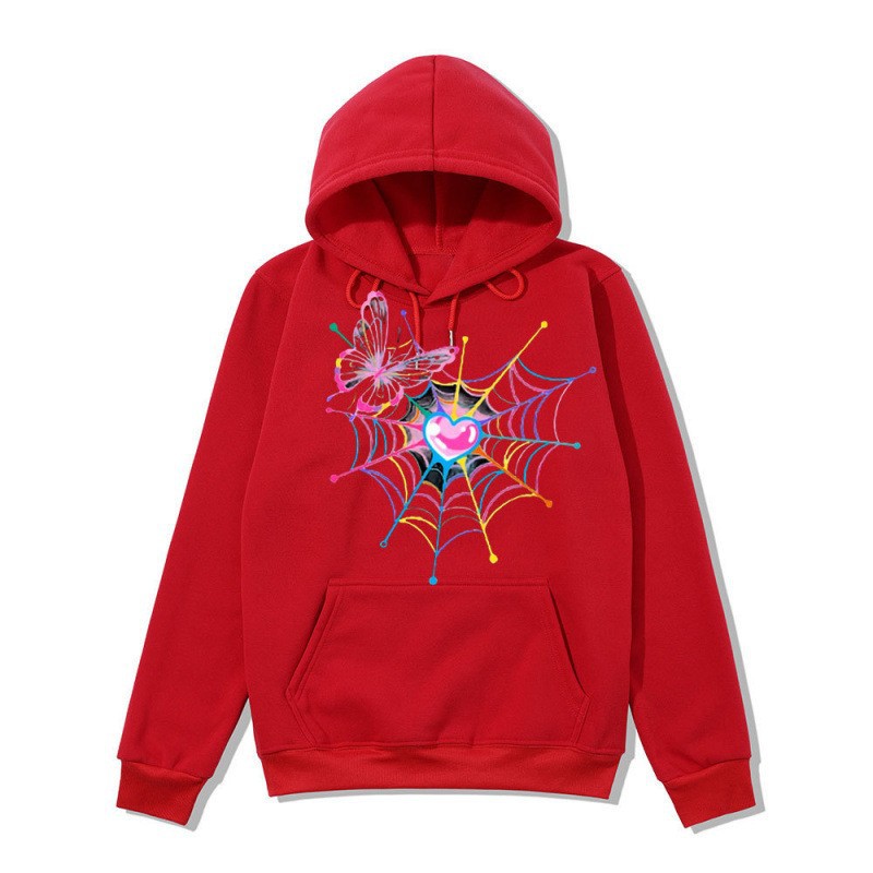Dark Gothic Streetwear Hoodie for Men and Women, Large Size Spider Web Pattern Zipper Sweatshirt — image 5