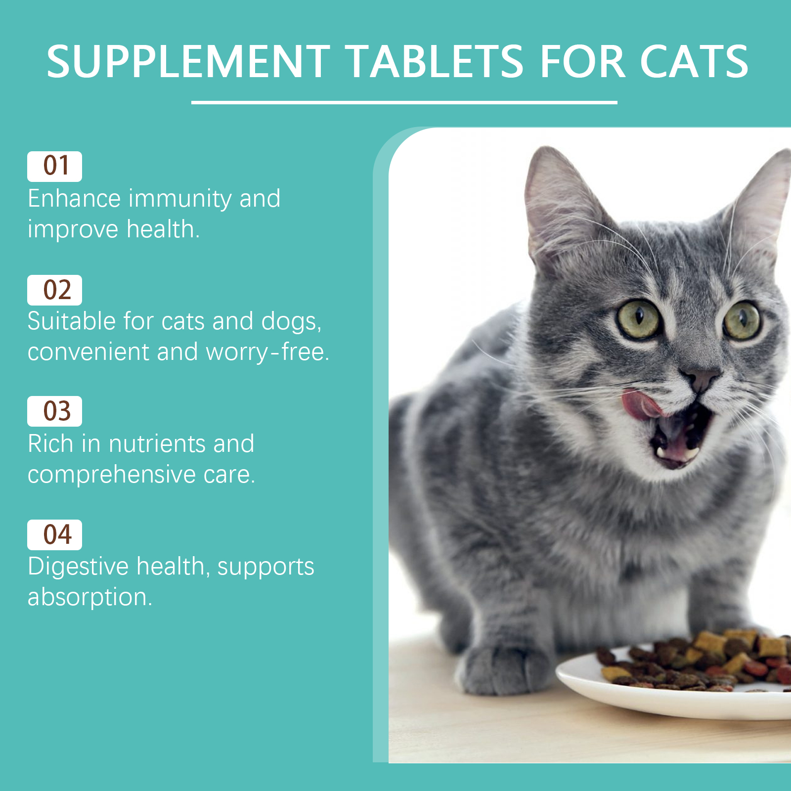 Cat Probiotic Tablets To Improve Intestinal Health, Balance Digestion And Absorption Of Pet Nutritional Supplements — image 5