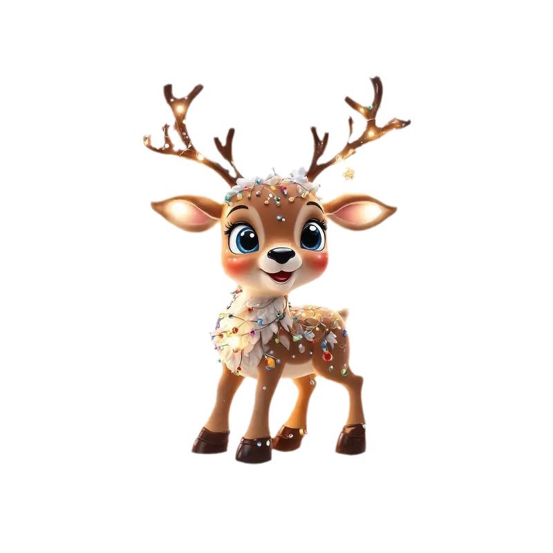Christmas Reindeer Tree Decoration Acrylic Flat Car Rearview Mirror Hanging Ornament Home Decor Ready — image 6