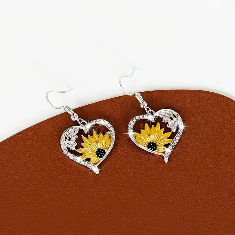 Auriculares de Orejas con Flor de Girasol y Corazón — imagen 5