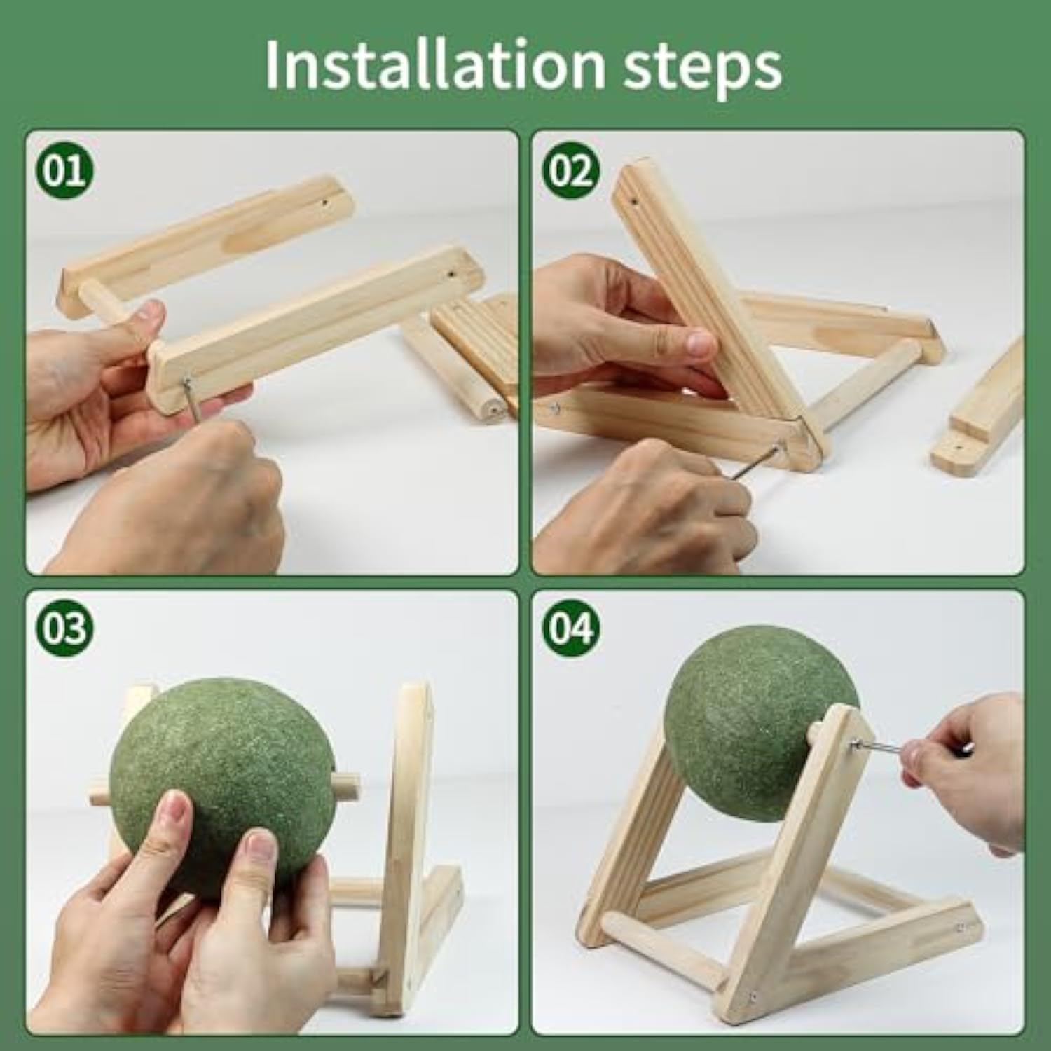 Catnip Balls Catnip Toys For Cats Cat Nip For Cats Safe Healthy Cat Nip Toys Giant Catnip Ball With Holder Cat Toys For Indoor Cats — image 7
