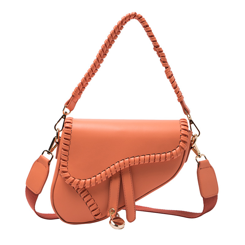 Women's Bag Autumn New Fashion One-Shoulder Messenger Personality Saddle Bag Korean Version Of The Solid Color Literary Trendy Bag — imagen 6