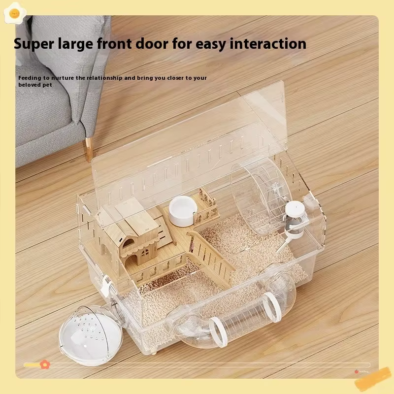 Hamster Cage for Hamster Spacious Clear Acrylic Rodent Home With Accessories Gerbil Mouse Habitat Small Pet Supplies — image 4