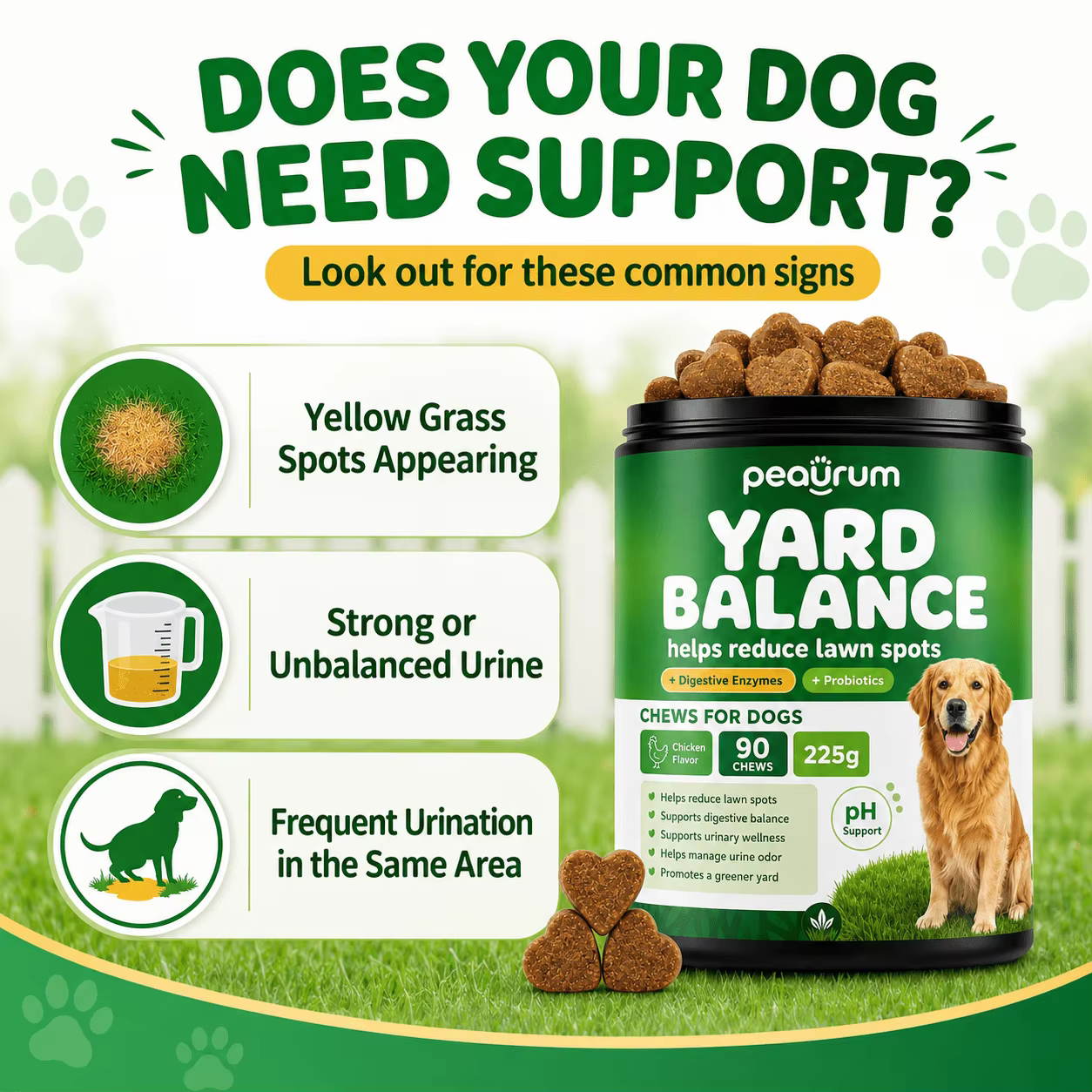 Dog Urine Neutralizer, Lawn Special - Green Grass Soil Dog Food, 90 tablets — image 6