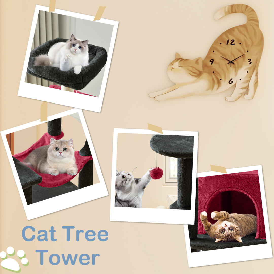 Torre para Gatos de Alto Rendimiento: Arbol Climático con Postes de Escarbar de Sisal Natural — imagen 5