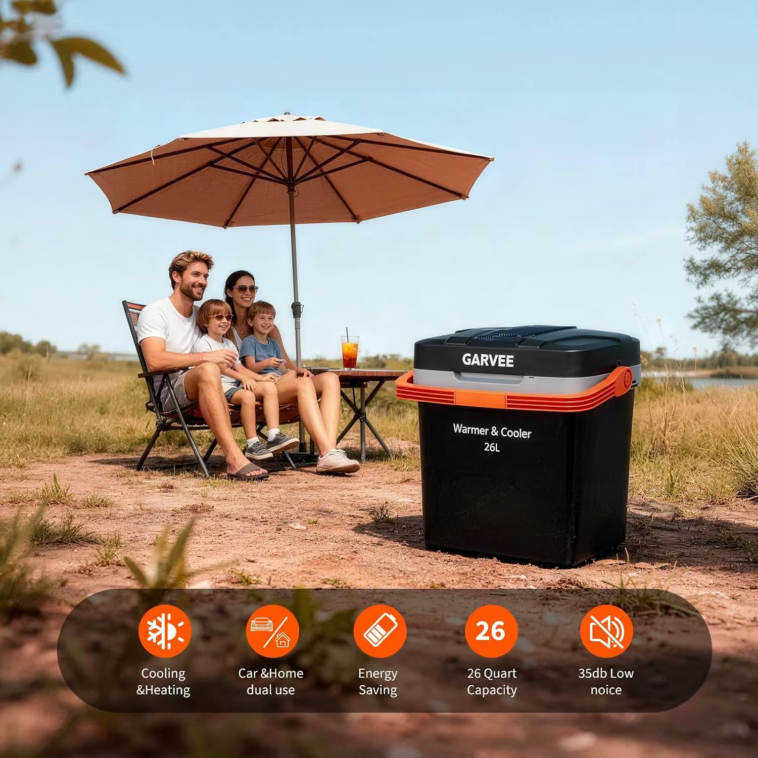 Portable Car Cooler & Warmer, 12V Electric Refrigerator with AC/DC Power — imagen 5