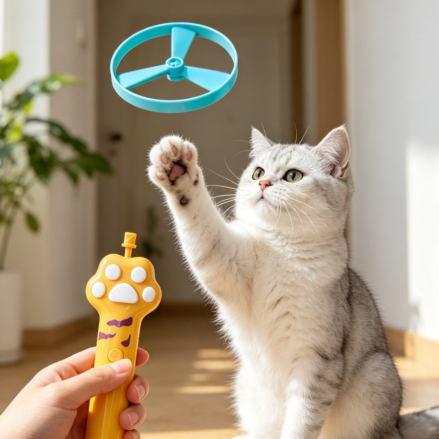 Cat Fetch Toy Flying Disc Launcher Rechargeable Interactive Cat Toys & 10 Discs — image 23