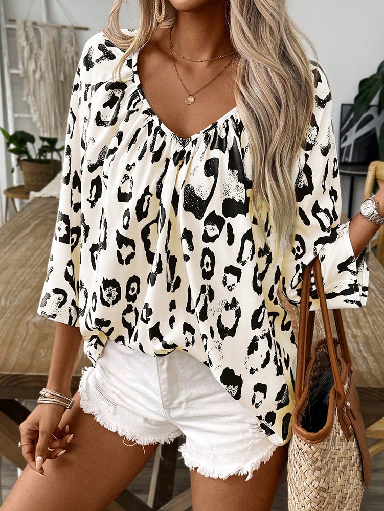 Sudadera de manga larga con estampado de leopardo para mujer — imagen 7