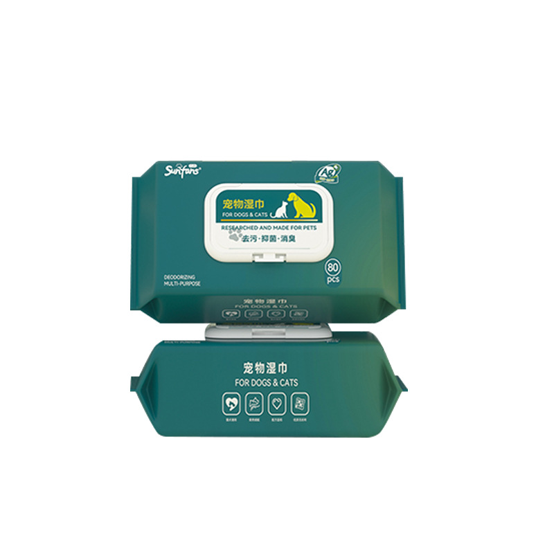 Pet Wet Wipes 80 Sheets Dog Cat Wet Tissues No Rinse Cleaning Eye Tear Stains Body Supplies Wet Tissues — image 1