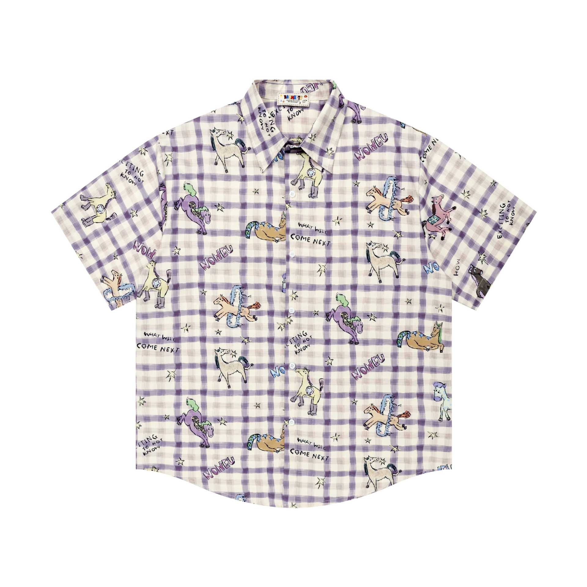 Camiseta de manga corta con estampado de pony dibujado a mano — imagen 1