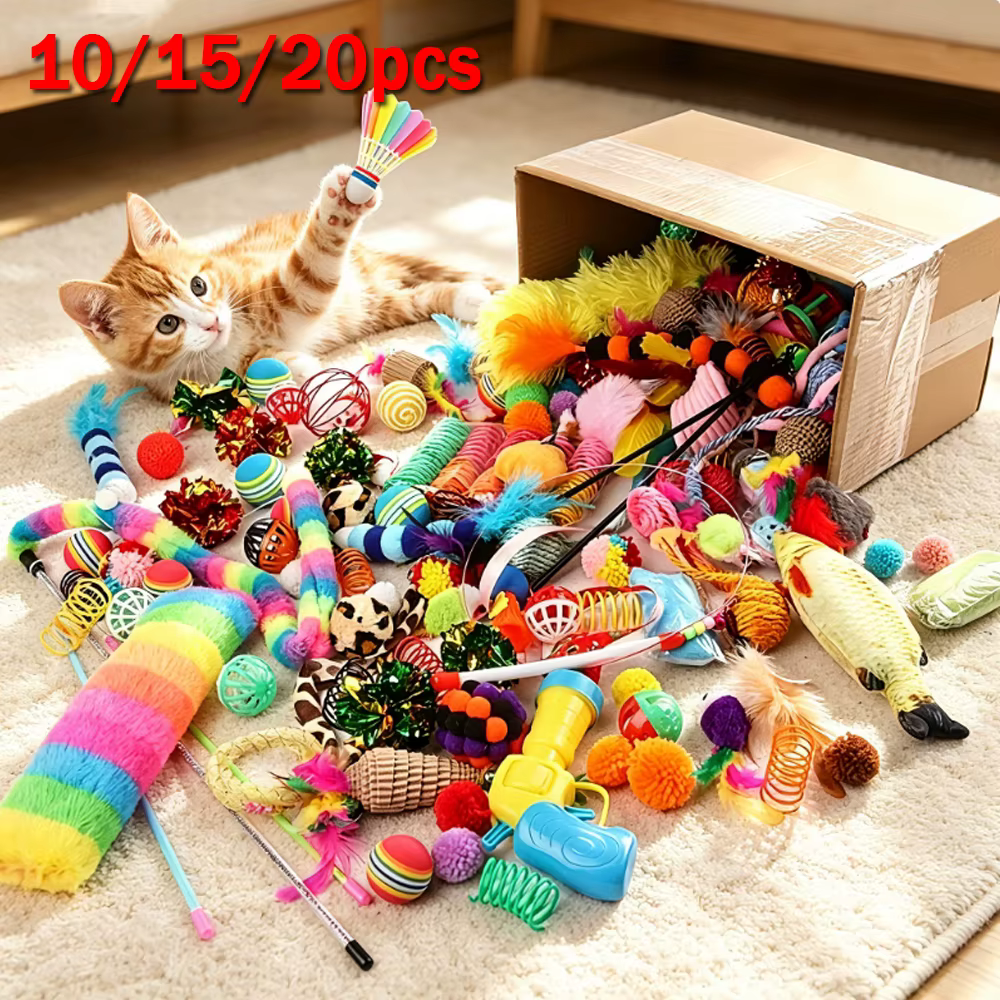 100 Styles Mixed Pet Toy Set, Random Assorted Interactive Cat & Dog Toys, Variety Chew Squeaky Play Toys for Small Pets — image 2