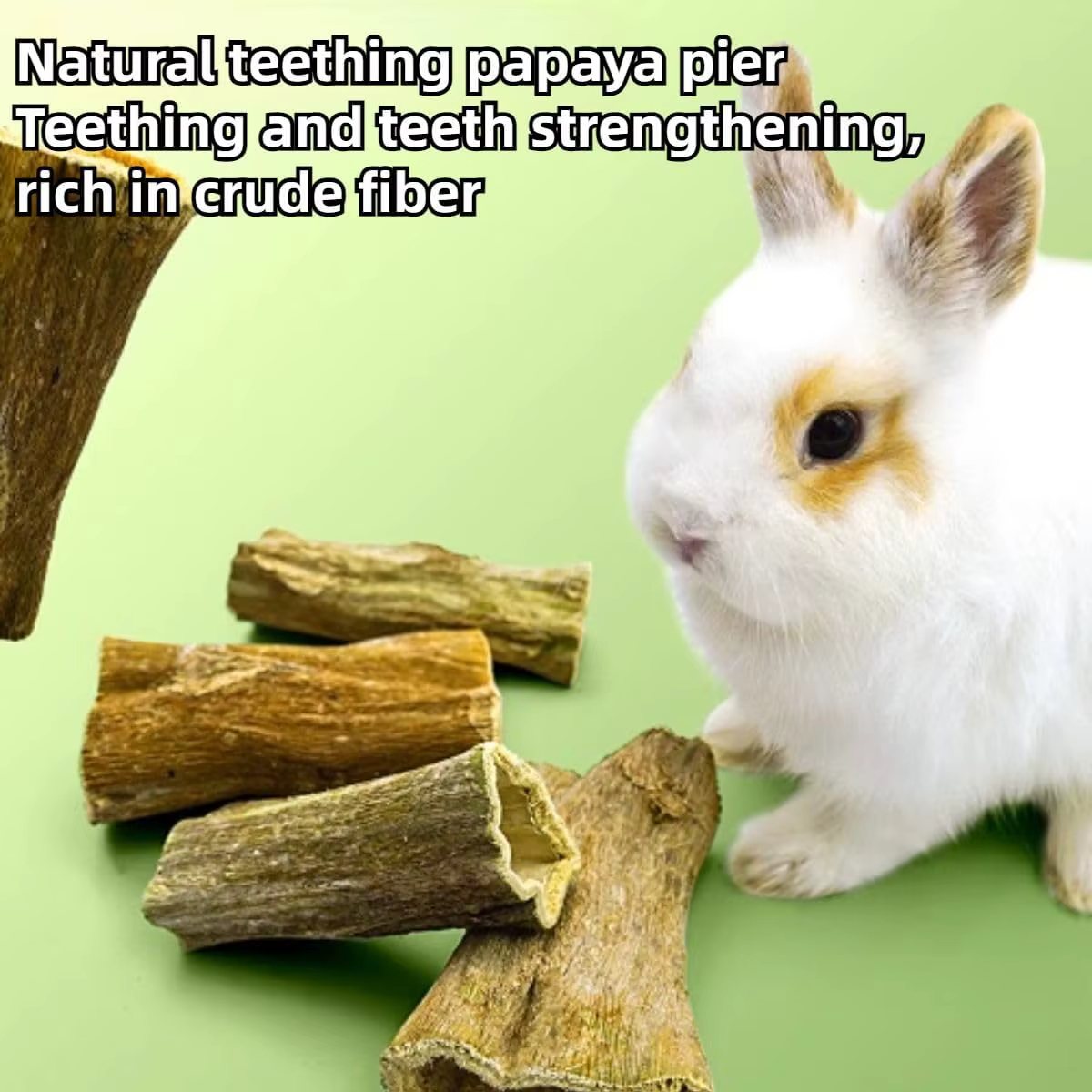 Natural Bunny Chew Toys, Organic Papaya Wood Chew Sticks Hamster Chew Toy for Teeth Hamster Guinea Pig Rat Gerbils — image 5