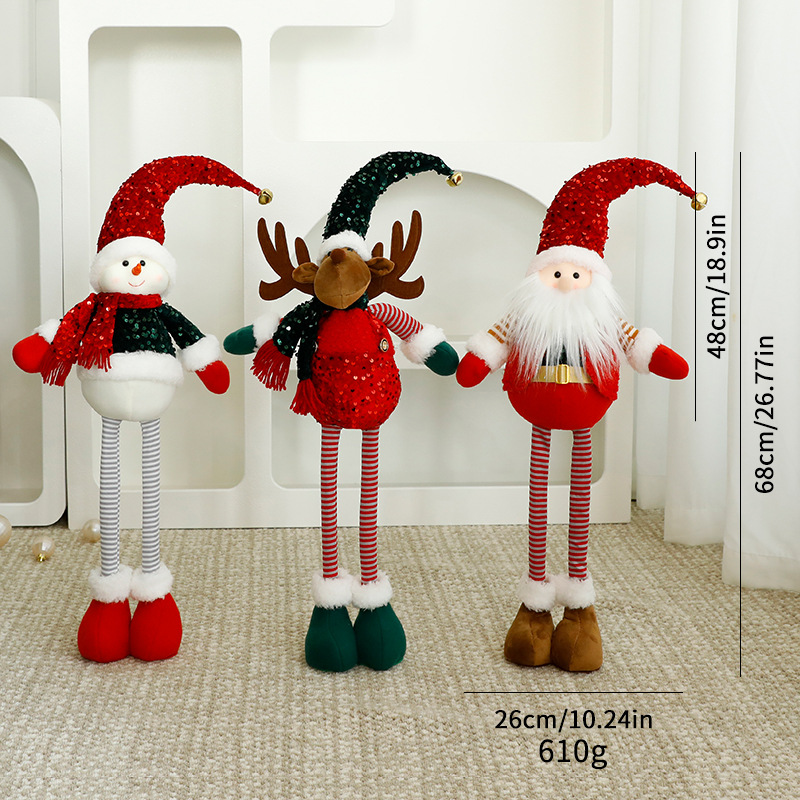 Standalone Christmas Standing Stretch Dolls, Hotel Window Display Snowman Reindeer Plush Toys Decorations — image 20