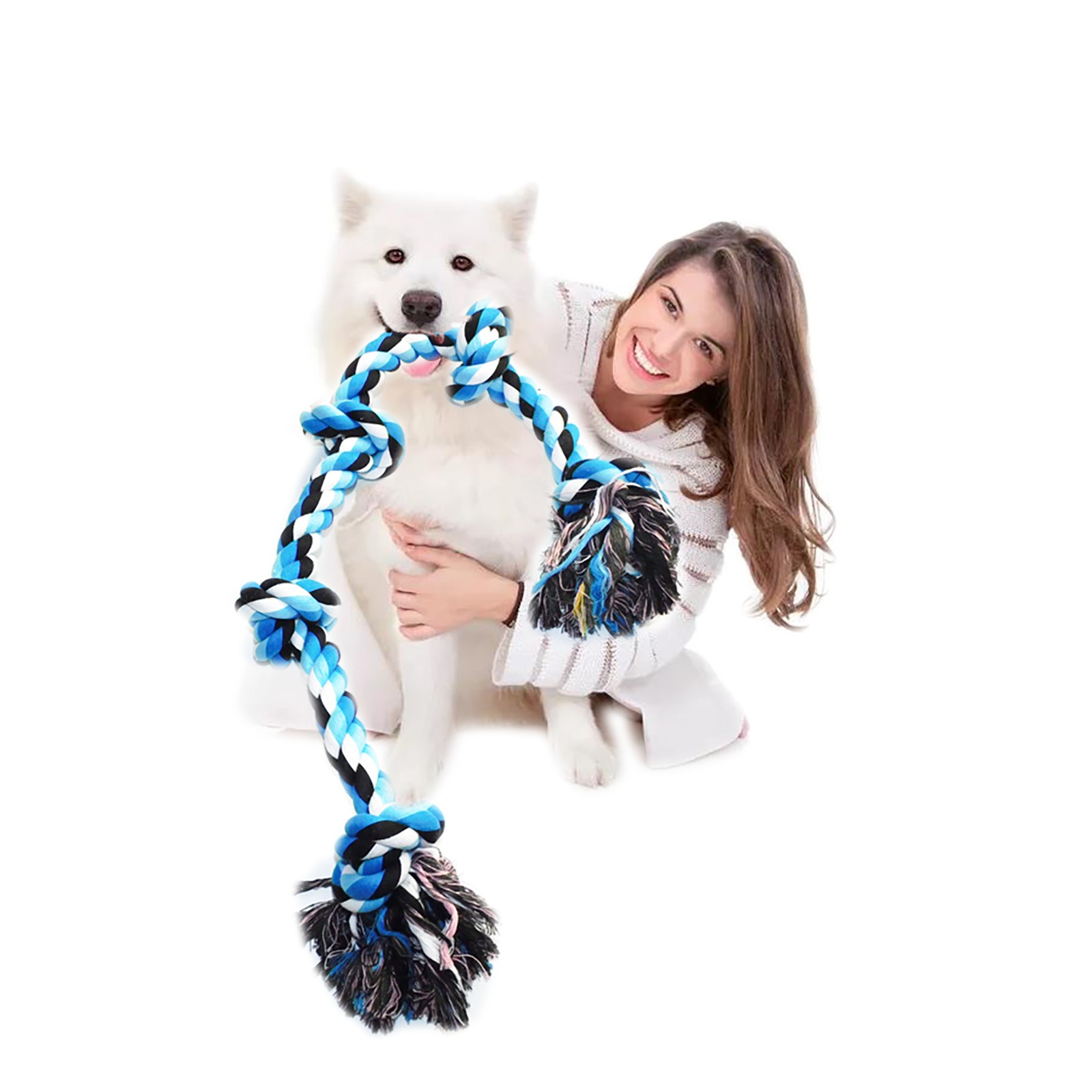 Giant Dog Rope Toy for Extra Large Dogs-Indestructible Dog Toy for Aggressive Chewers and Large Breeds 90CM Long 5 Knot — image 6