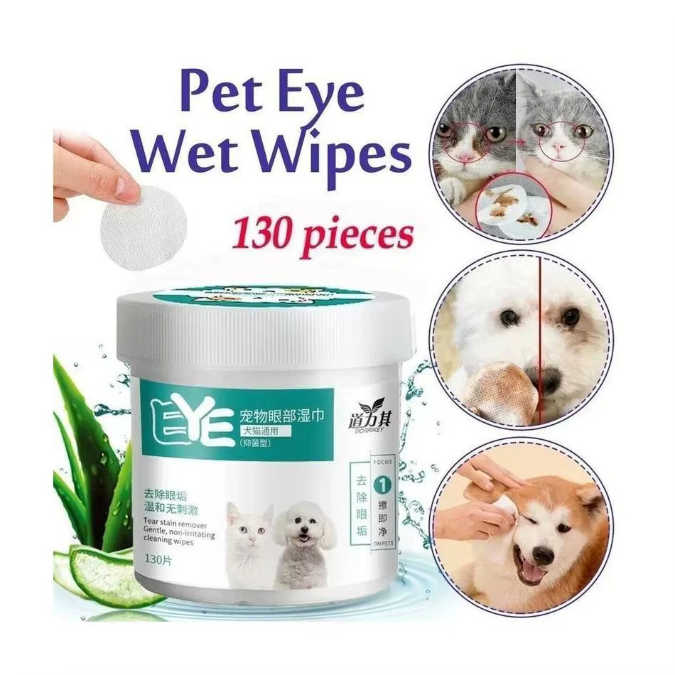 130 piezas/conjunto de toallitas suaves sin espuma para eliminar manchas de lágrimas, toallas de aseo para perros y gatos, toallitas de limpieza, toallitas para ojos de mascotas — imagen 1