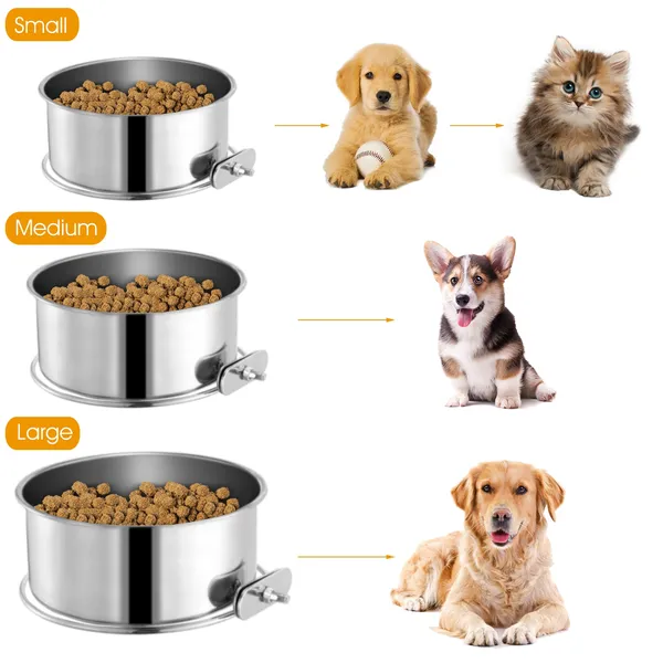 Detachable Pet Cage Food Water Bowl With Clamp Holder — image 3